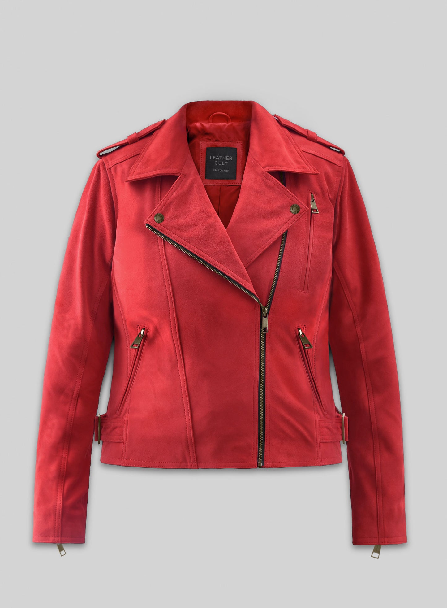 Soft Lava Red Suede Leather Jacket # 267