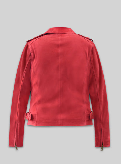 Soft Lava Red Suede Leather Jacket # 267