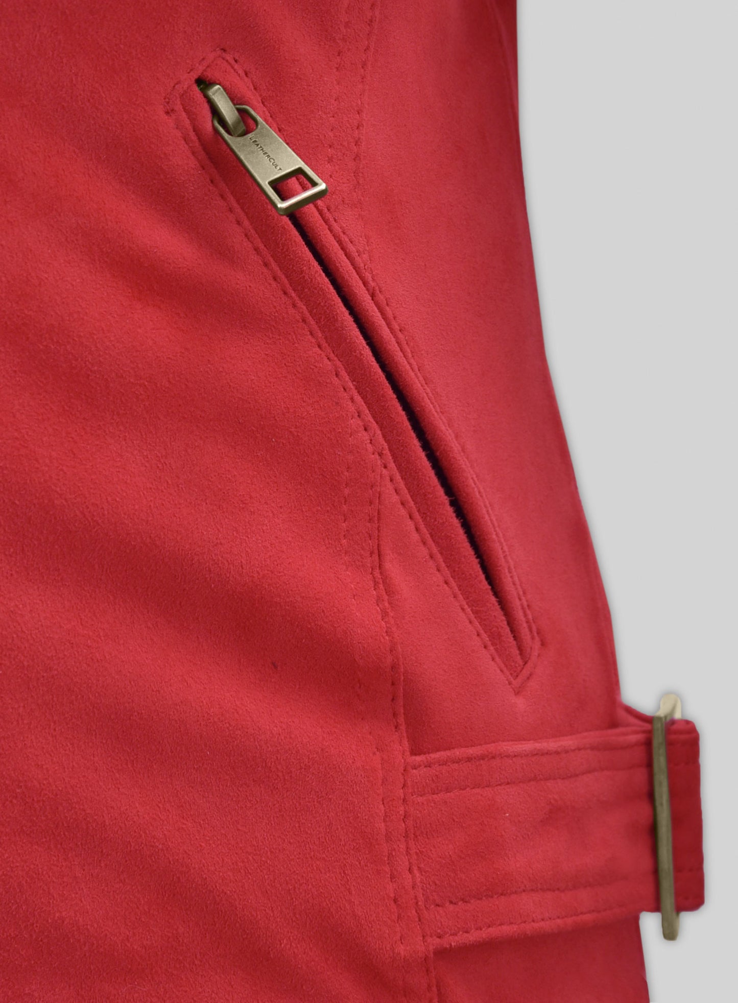 Soft Lava Red Suede Leather Jacket # 267