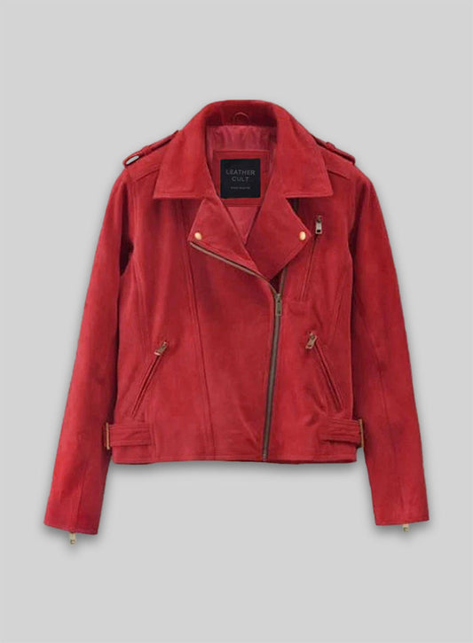 Soft Lava Red Suede Leather Jacket # 267