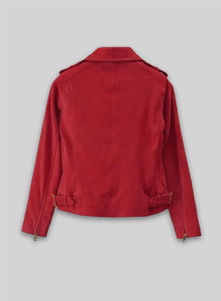 Soft Lava Red Suede Leather Jacket # 267
