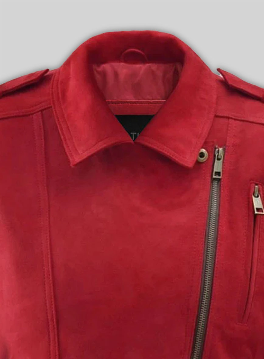 Soft Lava Red Suede Leather Jacket # 267