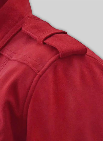 Soft Lava Red Suede Leather Jacket # 267