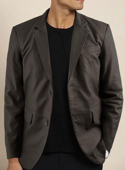 Soft Louis Brown Leather Blazer - LeatherCult