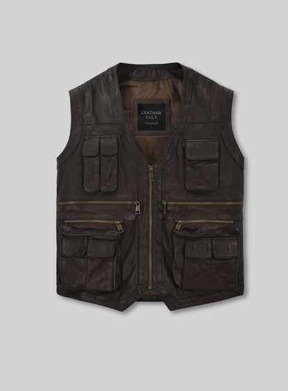 Soft Louis Brown Washed & Wax Chris Pratt Jurassic World Vest