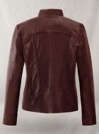 Soft Maroon Wax Clova Leather Jacket - LeatherCult