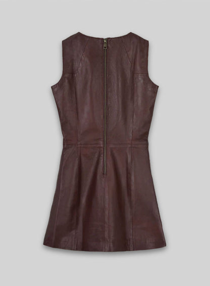 Soft Maroon Wax Miller Leather Dress - # 765