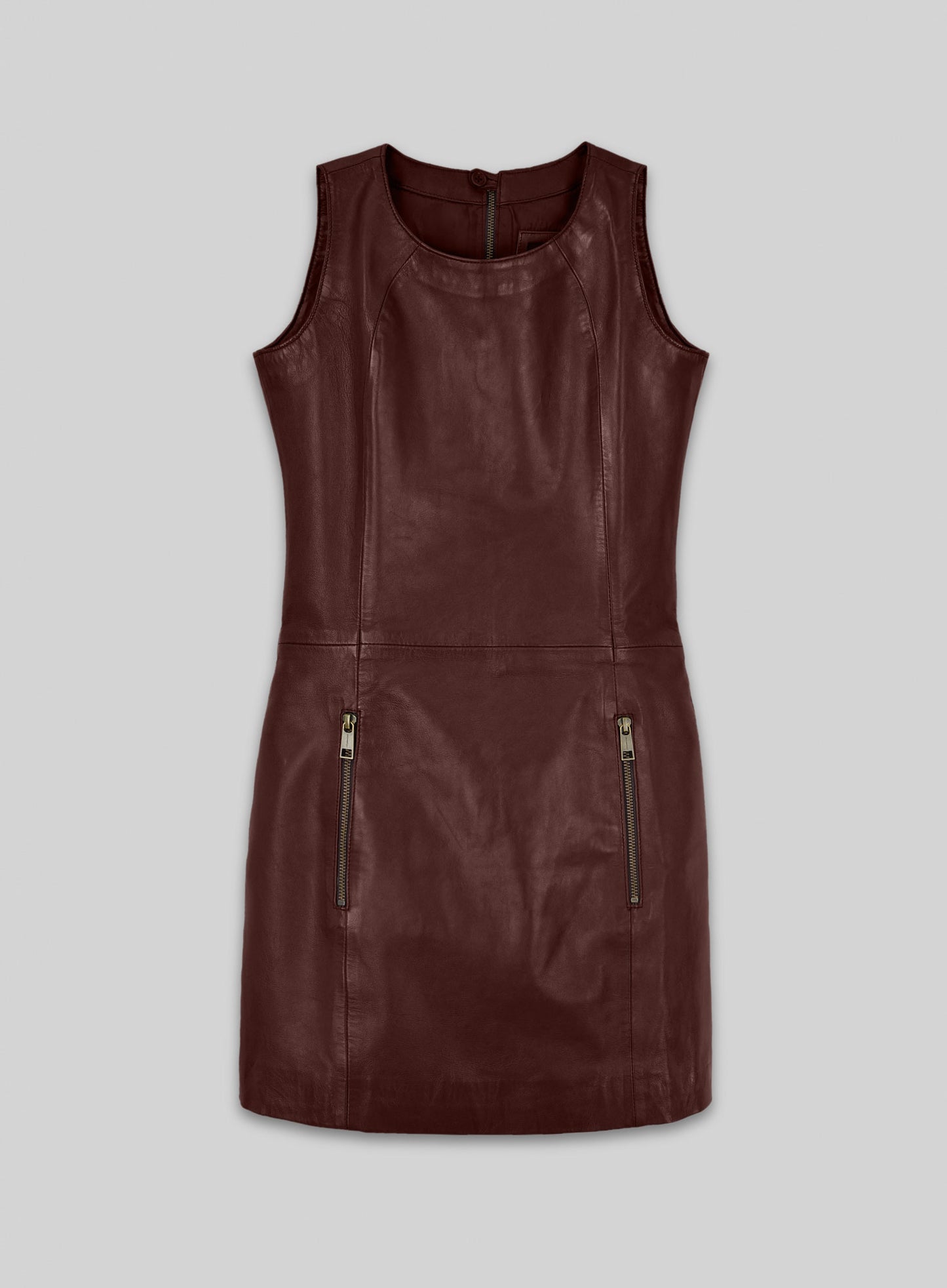 Soft Maroon Wax Miller Leather Dress - # 765