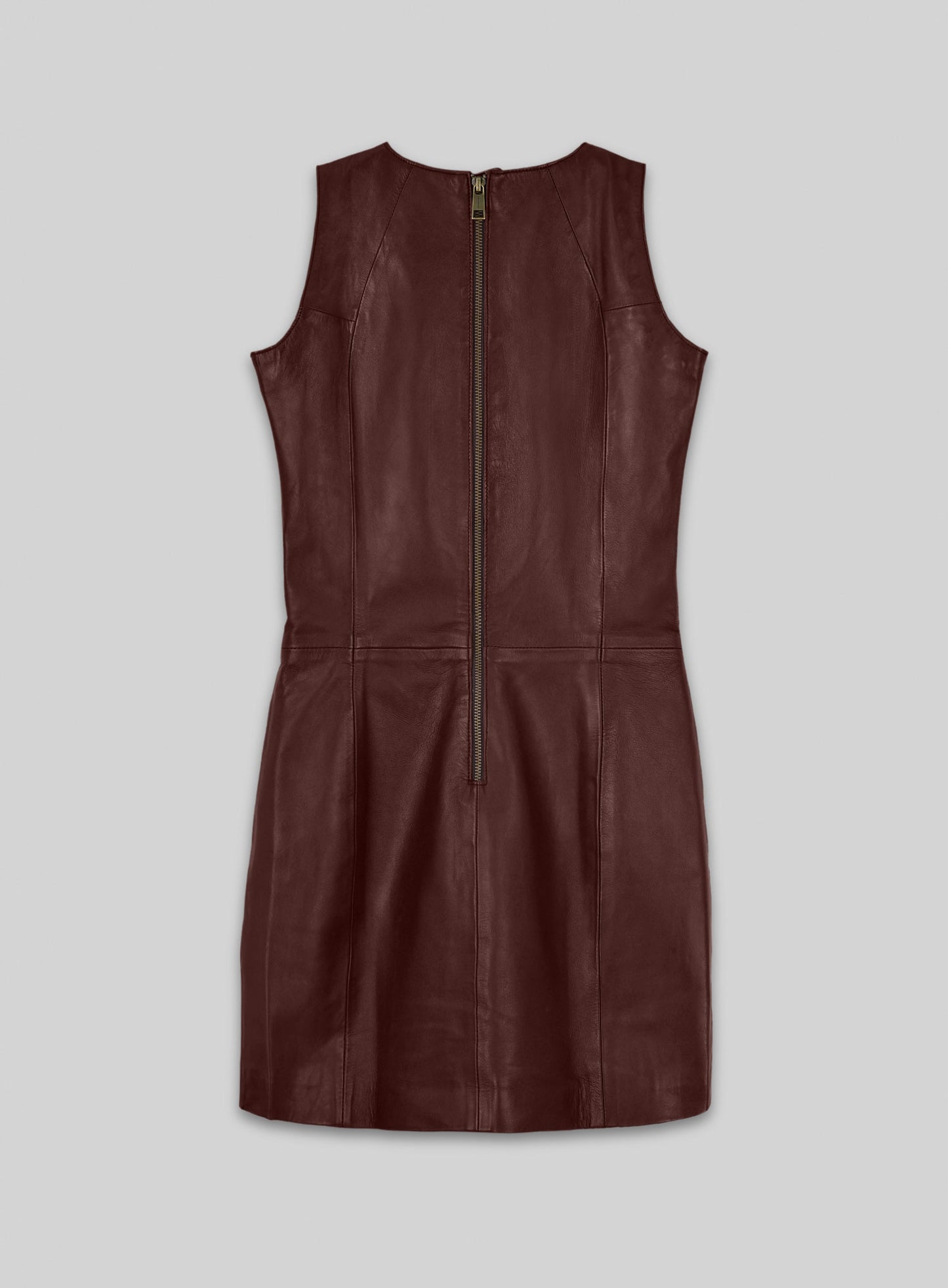 Soft Maroon Wax Miller Leather Dress - # 765