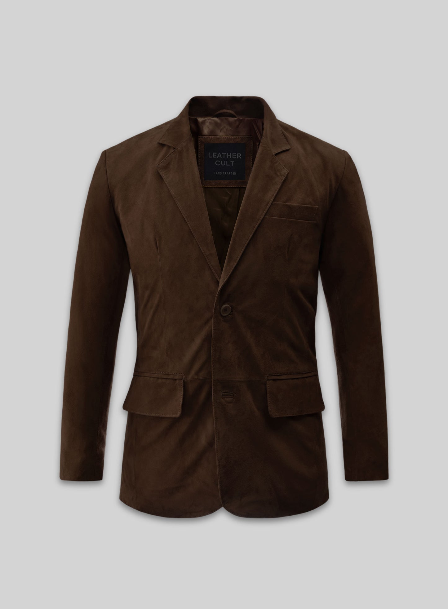 Soft Mid Brown Suede Leather Blazer