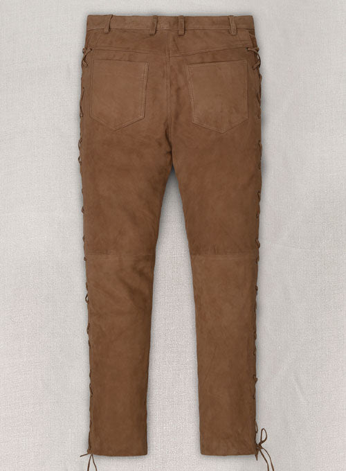 Oak Brown Suede Leather Pants #515 - LeatherCult