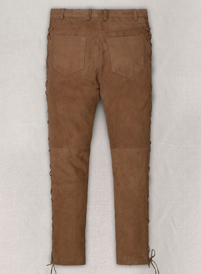 Oak Brown Suede Leather Pants #515 - LeatherCult