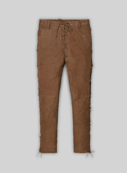 Oak Brown Suede Leather Pants #515