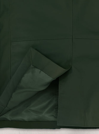 Soft Deep Olive Leather Blazer - LeatherCult