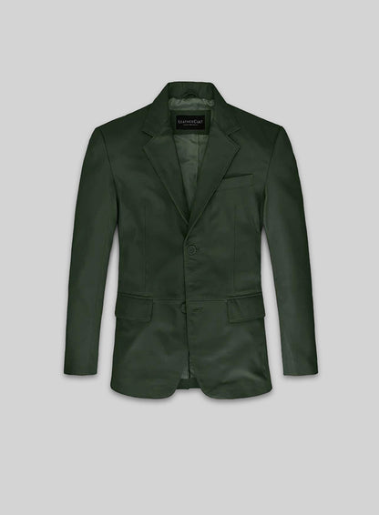 Soft Deep Olive Leather Blazer