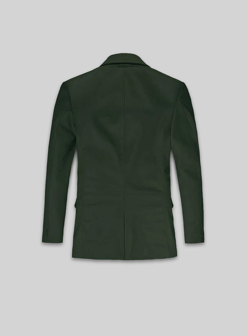 Soft Deep Olive Leather Blazer