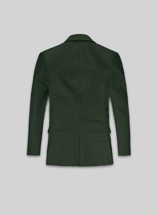 Soft Deep Olive Leather Blazer