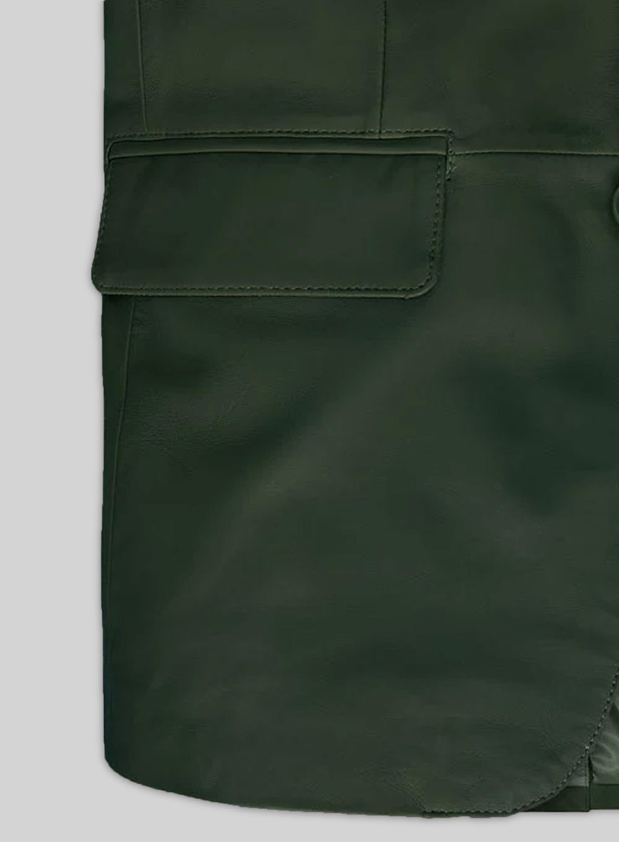 Soft Deep Olive Leather Blazer