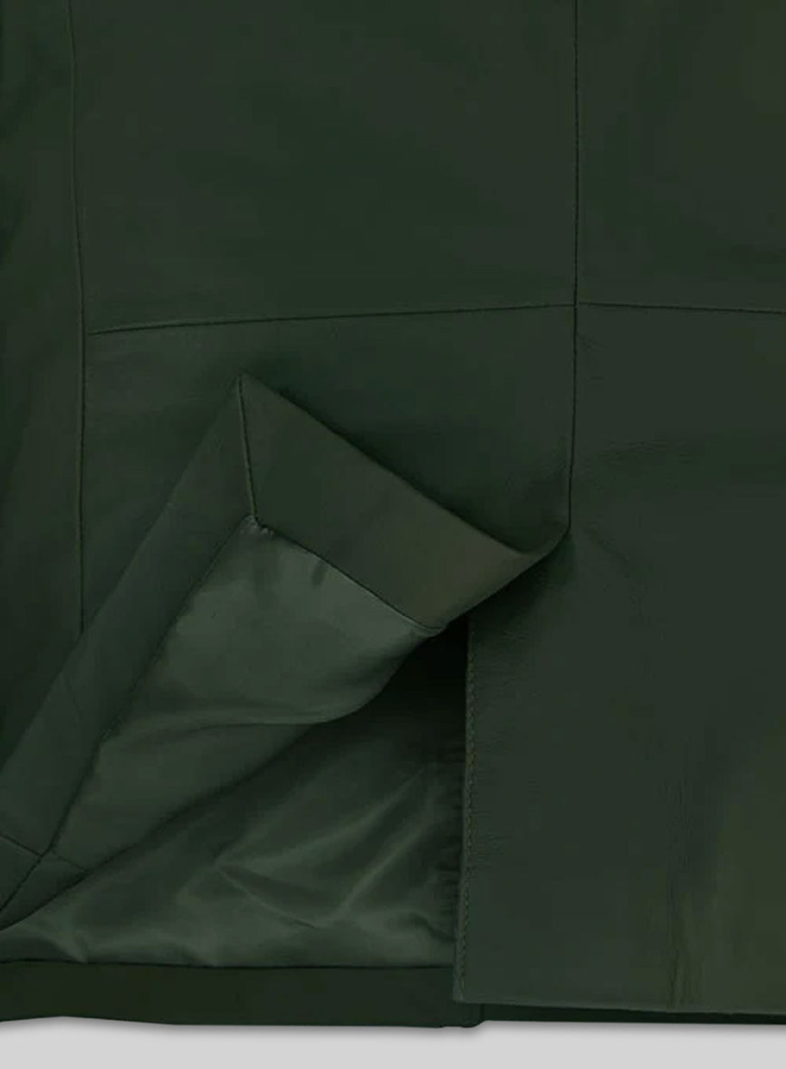 Soft Deep Olive Leather Blazer