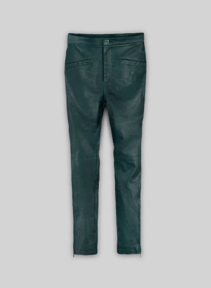 Soft Prussian Blue Zoey Leather Pants