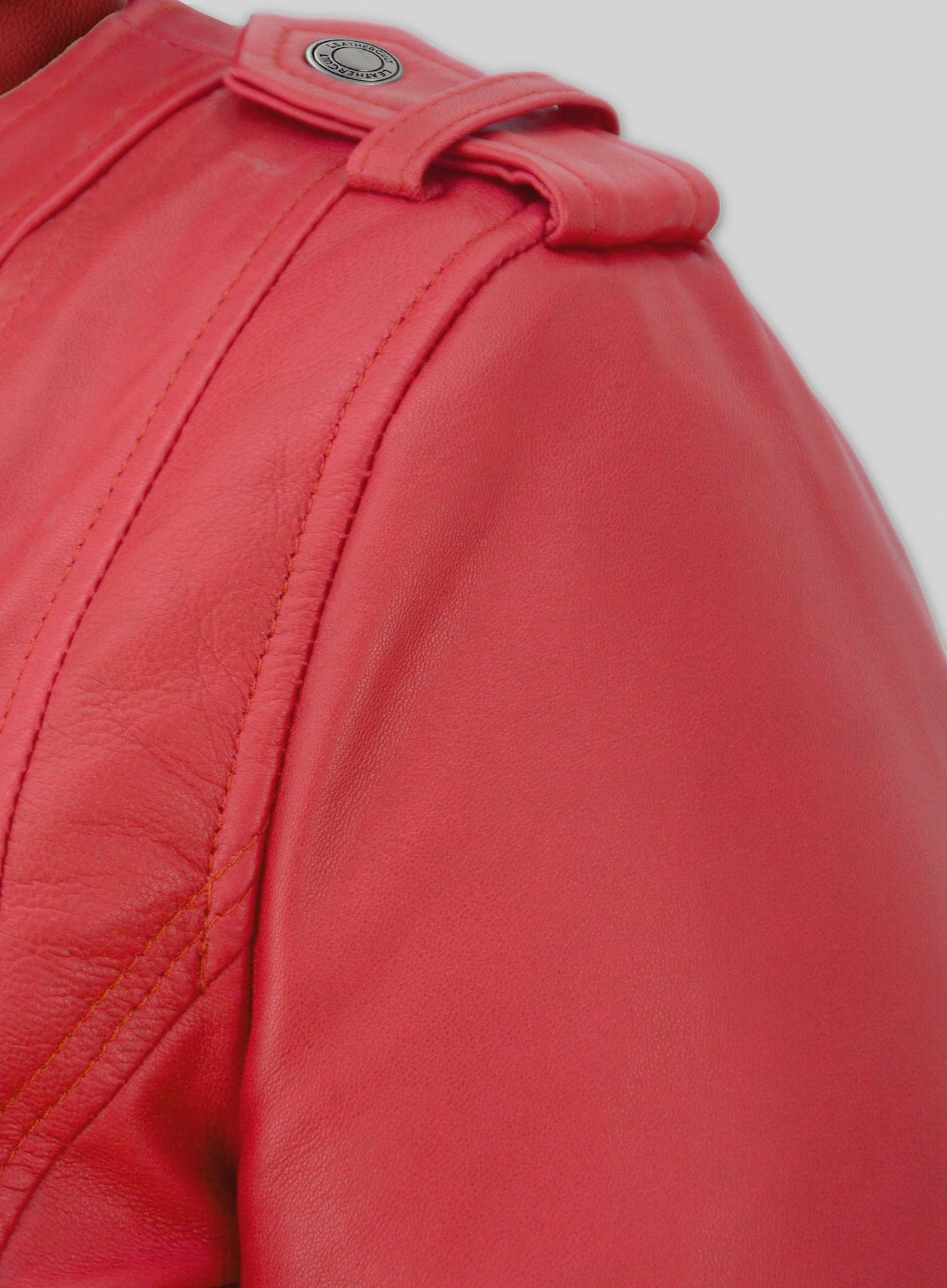 Soft Raspberry Red Leather Jacket # 220