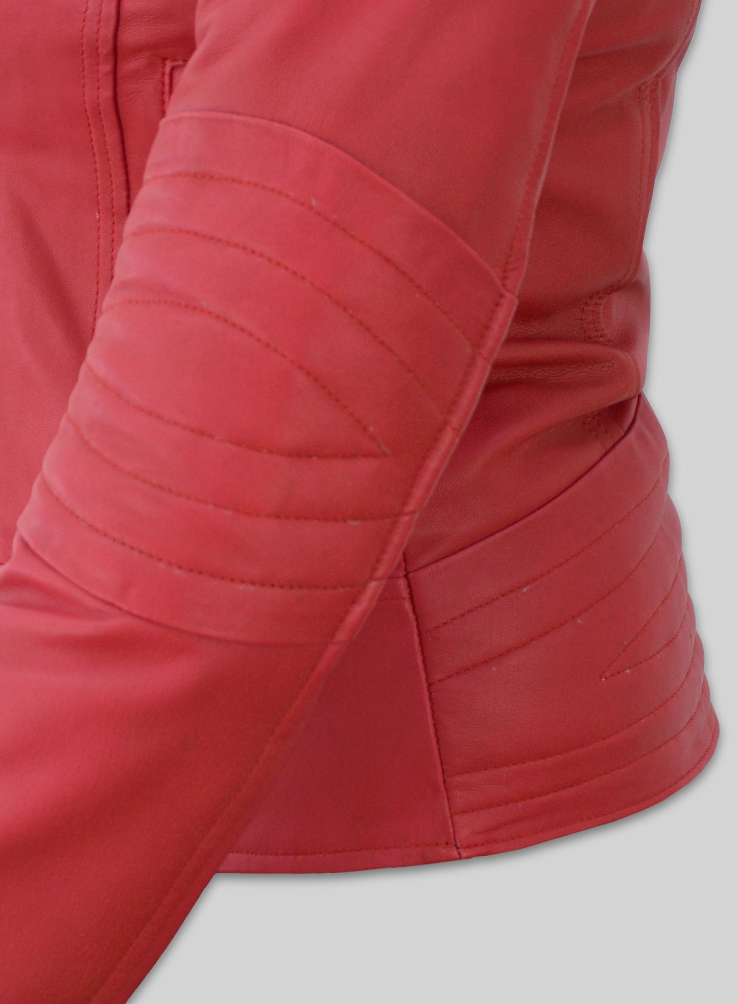 Soft Raspberry Red Leather Jacket # 220