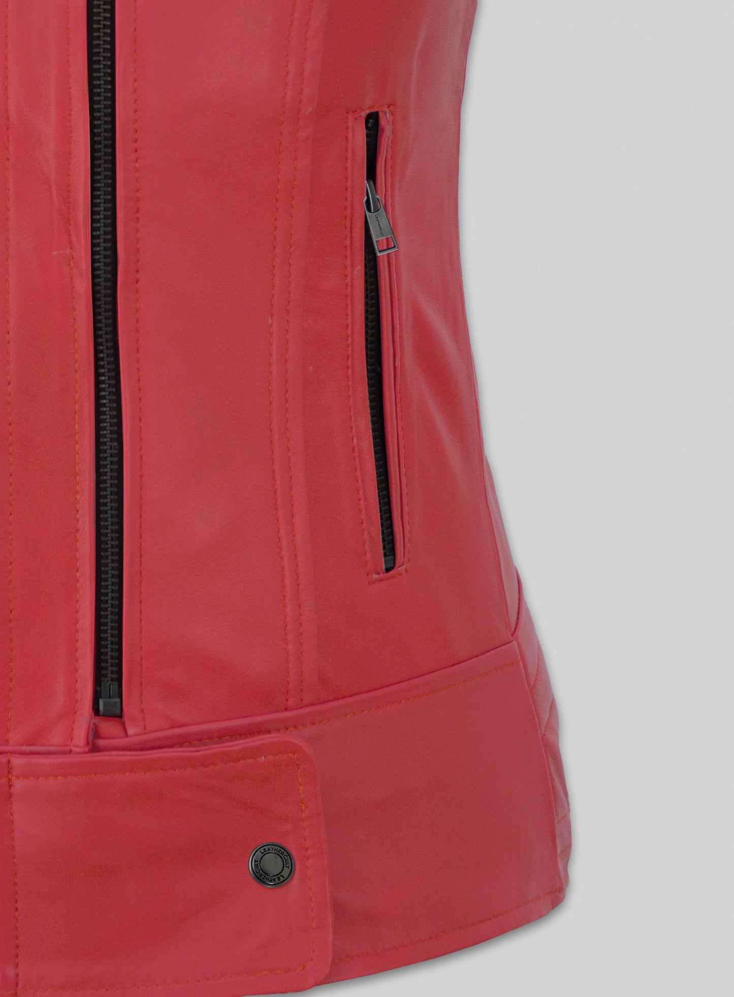 Soft Raspberry Red Leather Jacket # 220