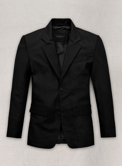 Soft Rich Black Leather Blazer - LeatherCult