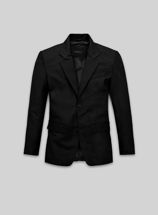 Soft Rich Black Leather Blazer
