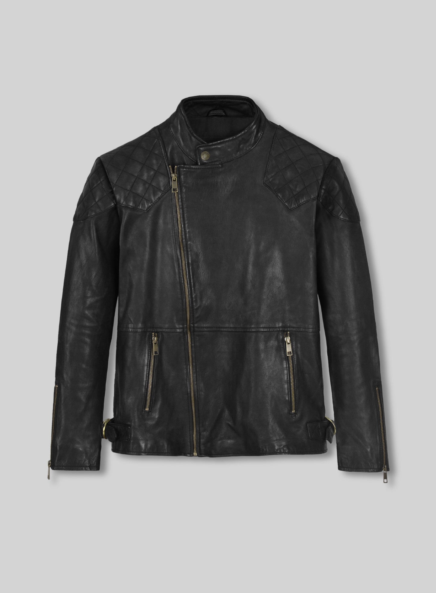 Soft Rich Black Washed & Wax Leather Jacket #613