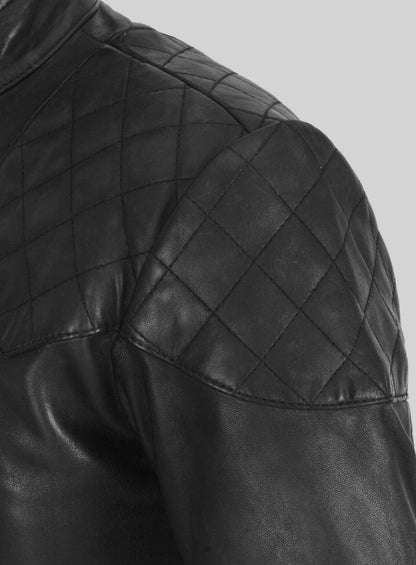 Soft Rich Black Washed & Wax Leather Jacket #613