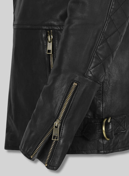 Soft Rich Black Washed & Wax Leather Jacket #613