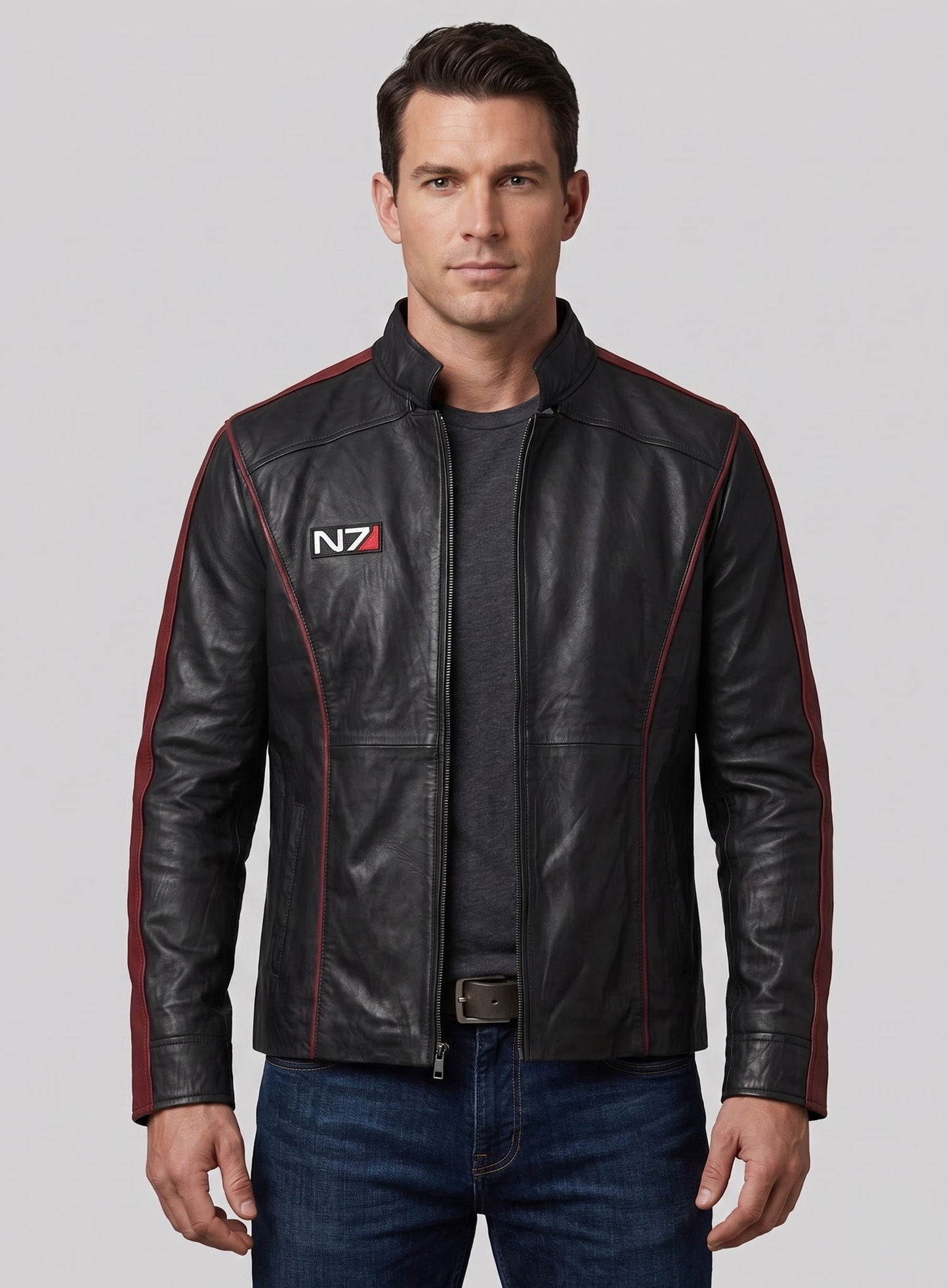 Soft Rich Black Washed & Wax Mass Effect 3 Leather Jacket