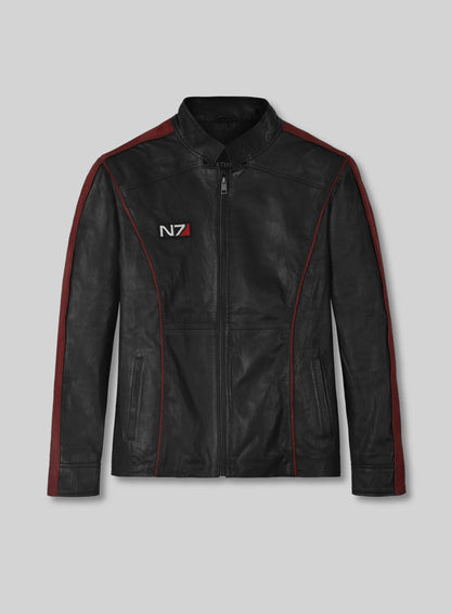 Soft Rich Black Washed & Wax Mass Effect 3 Leather Jacket