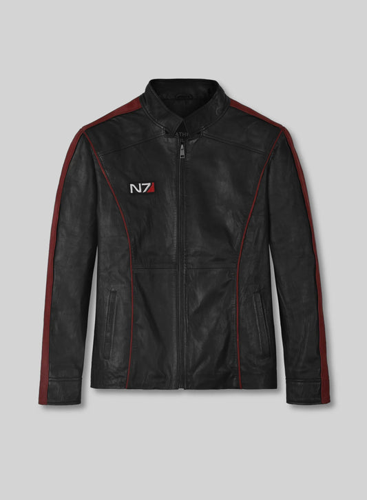 Soft Rich Black Washed & Wax Mass Effect 3 Leather Jacket