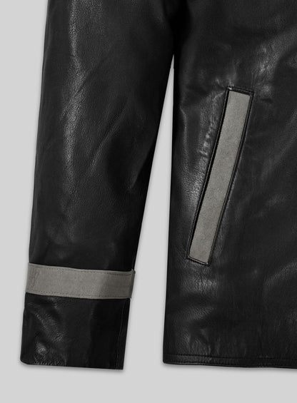 Soft Rich Black Washed & Wax Jackie Chan Leather Jacket