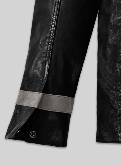 Soft Rich Black Washed & Wax Jackie Chan Leather Jacket
