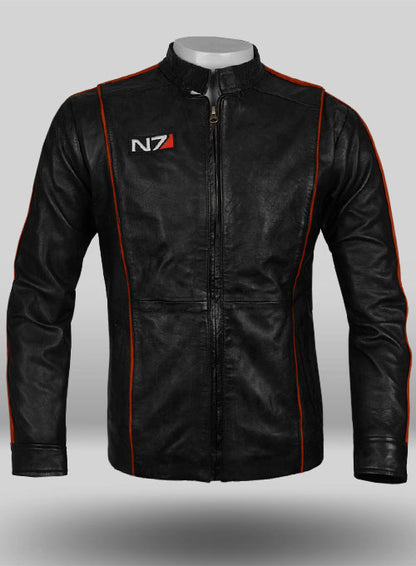 Soft Rich Black Washed & Wax Mass Effect 3 Leather Jacket - LeatherCult