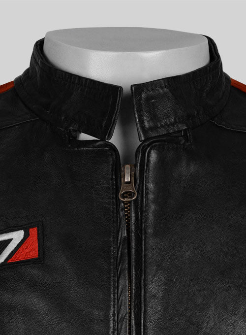 Soft Rich Black Washed & Wax Mass Effect 3 Leather Jacket - LeatherCult