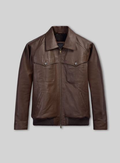 Scottish Brown David Lambskin Leather Jacket #2