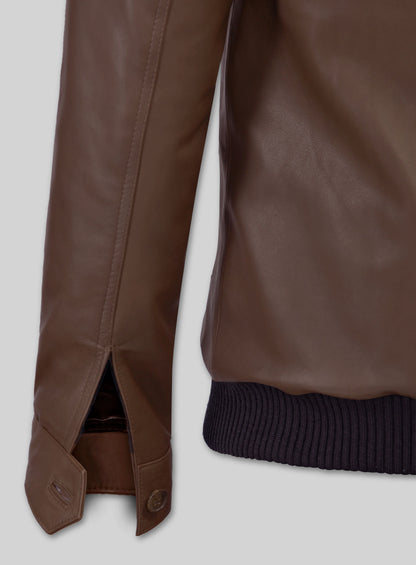 Scottish Brown David Lambskin Leather Jacket #2