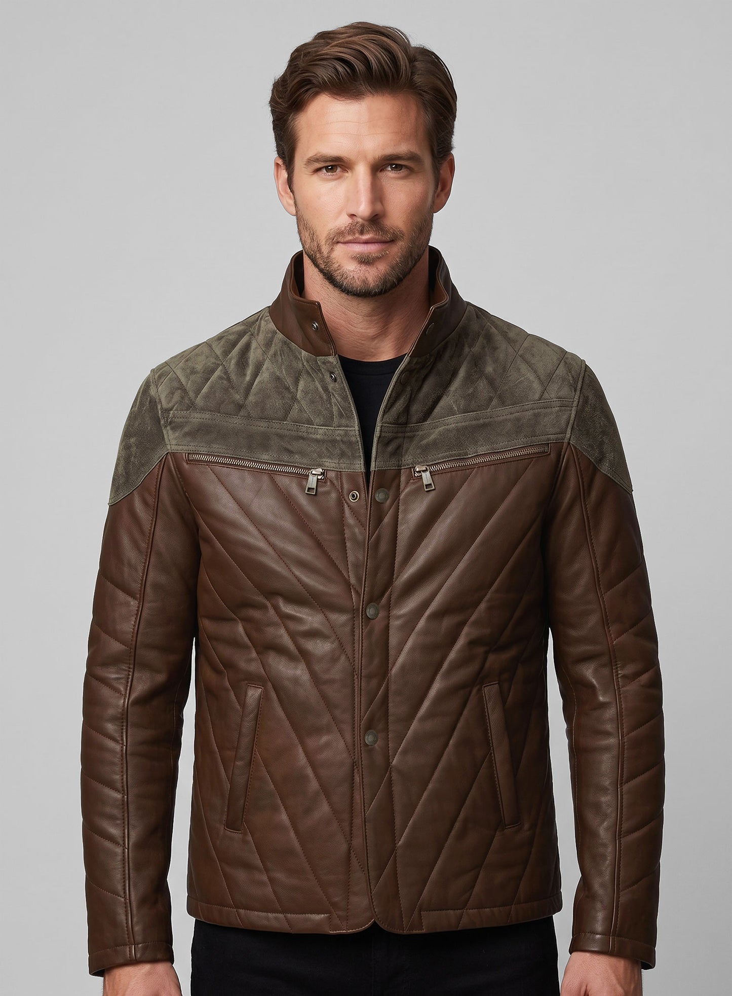 Scottish Brown Lambskin Leather Jacket #635