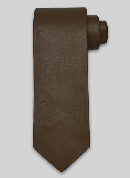 Soft Scottish Brown Leather Tie