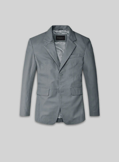 Soft Sherpa Gray Leather Blazer