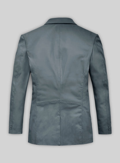 Soft Sherpa Gray Leather Blazer