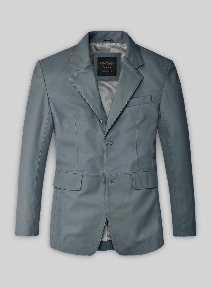 Soft Sherpa Gray Leather Blazer