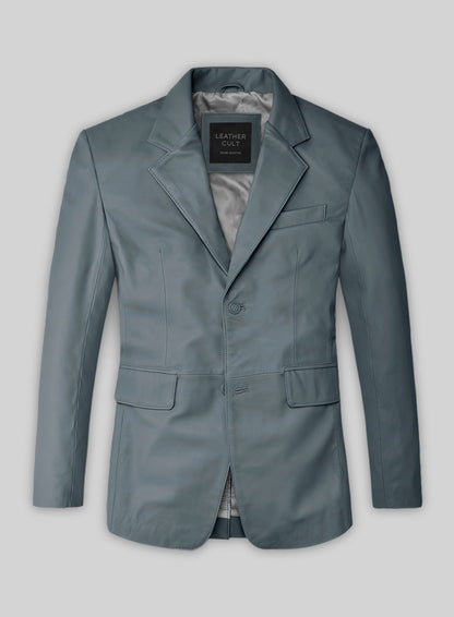 Soft Sherpa Gray Leather Blazer