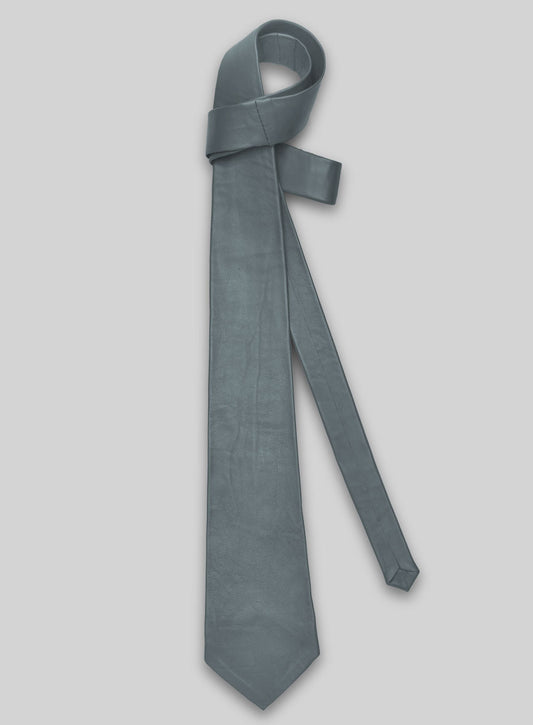 Soft Sherpa Gray Leather Tie