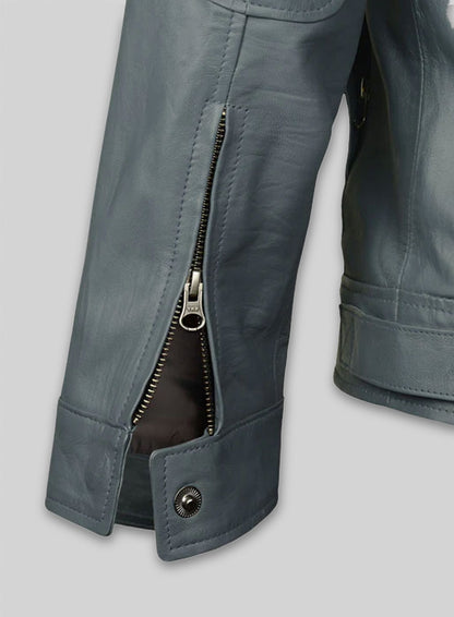 Soft Sherpa Gray Washed & Wax Shia Labeouf Transformers 3 Jacket