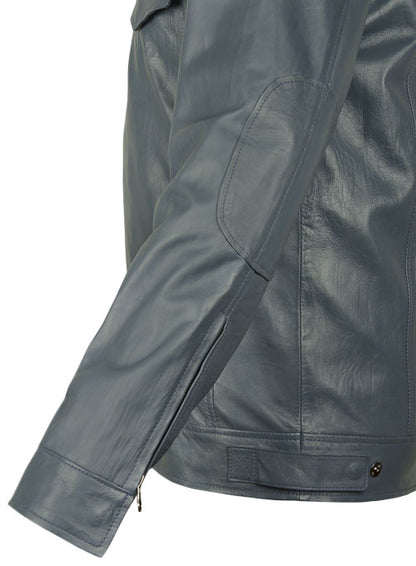 Soft Sherpa Gray Washed & Wax Shia Labeouf Transformers 3 Jacket - LeatherCult
